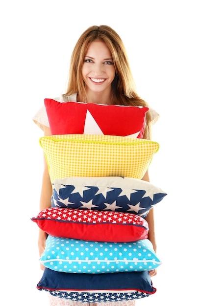 Spokojní zákazníci s vyšívanými vankúšmi